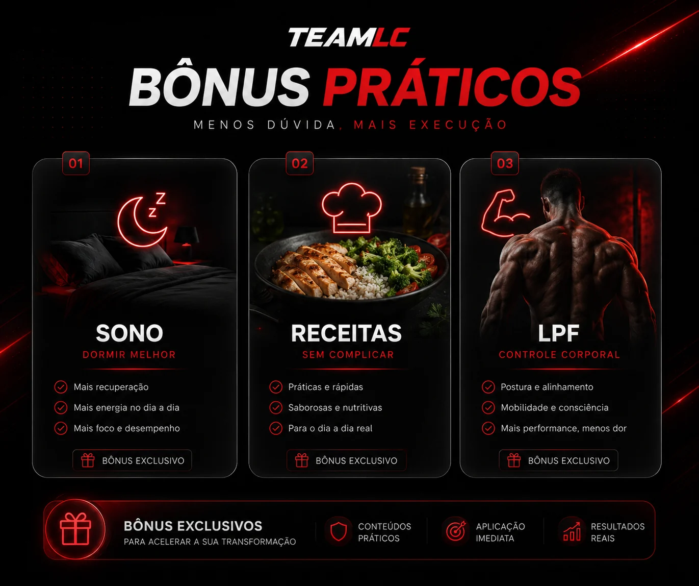 Imagem dos bônus práticos da TEAMLC